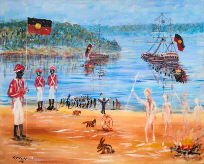 Gordon Syron, The Black Bastards are Coming, 2008, oil on canvas, 89 x 110 cm