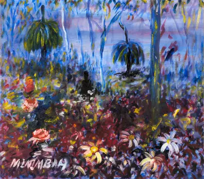 Gordon Syron, Minimbah, 2000, oil on canvas, 47 x 54 cm (irreg); 52 x 58.5 frame
