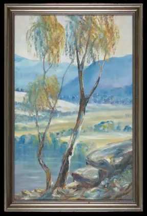 Gordon Syron, Water hole of the sleepy lizard, 1983, oil on canvas, 54.5 x 34 cm