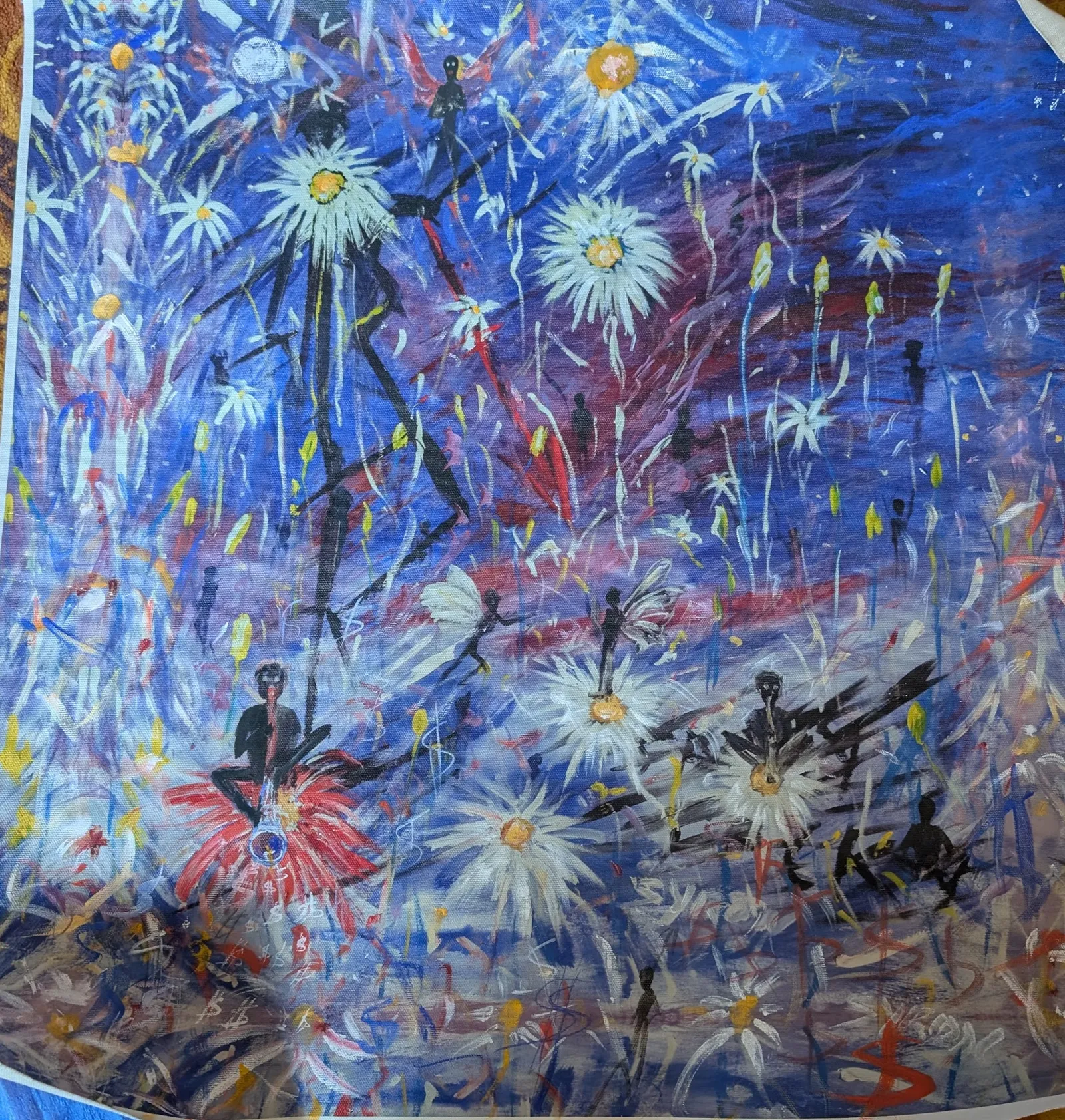 Gordon Syron, Aboriginal Fairy Party, unique digital print on canvas, 60.5 x 59 cm