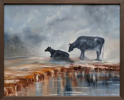 Gordon Syron, Dairy I, 1984, oil on canvas, 52 x 65 cm; 57 x 70 cm frame