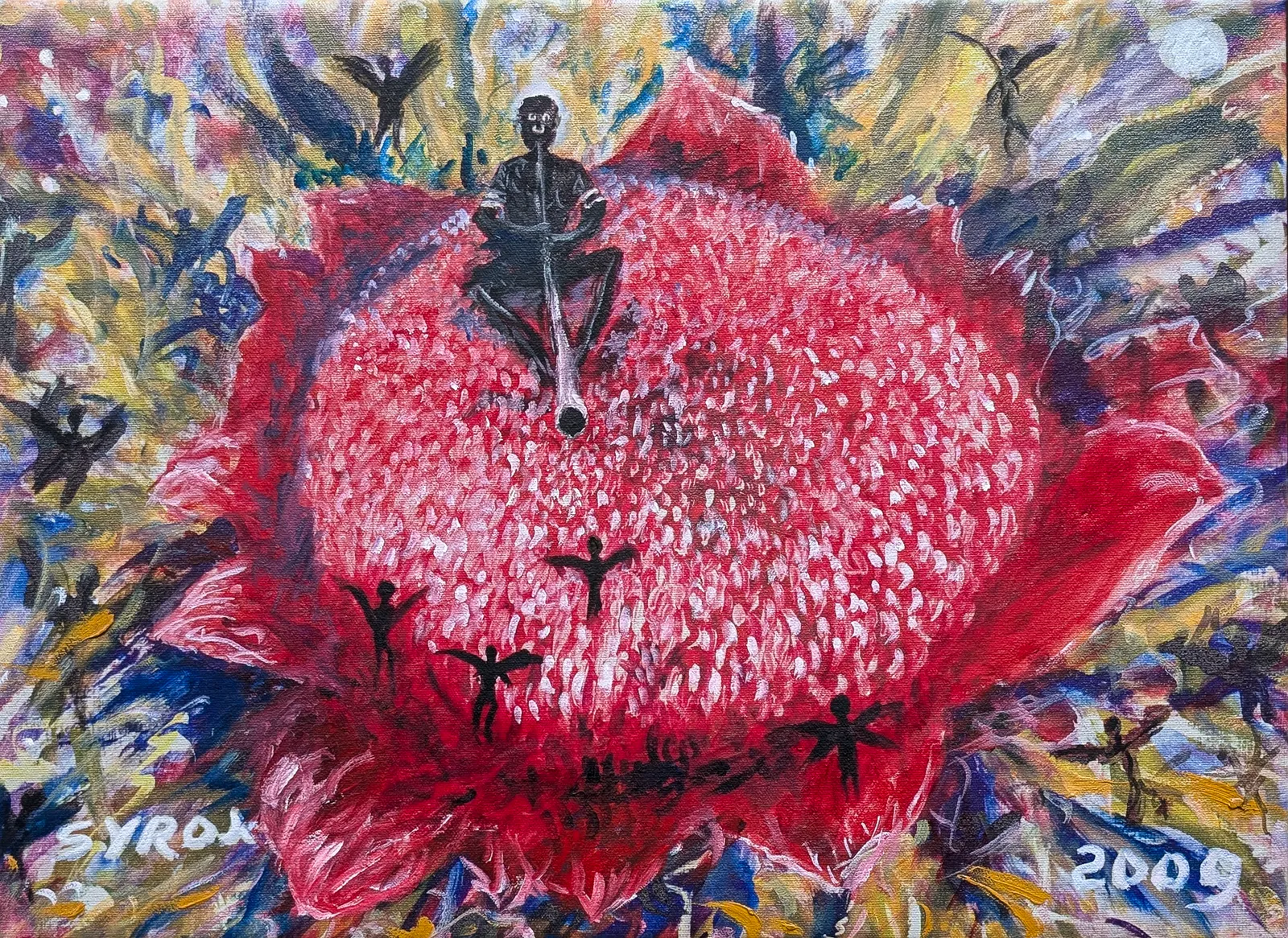 Gordon Syron, Waratah Fairies, 2009, unique digital print on canvas, 41 x 56 cm