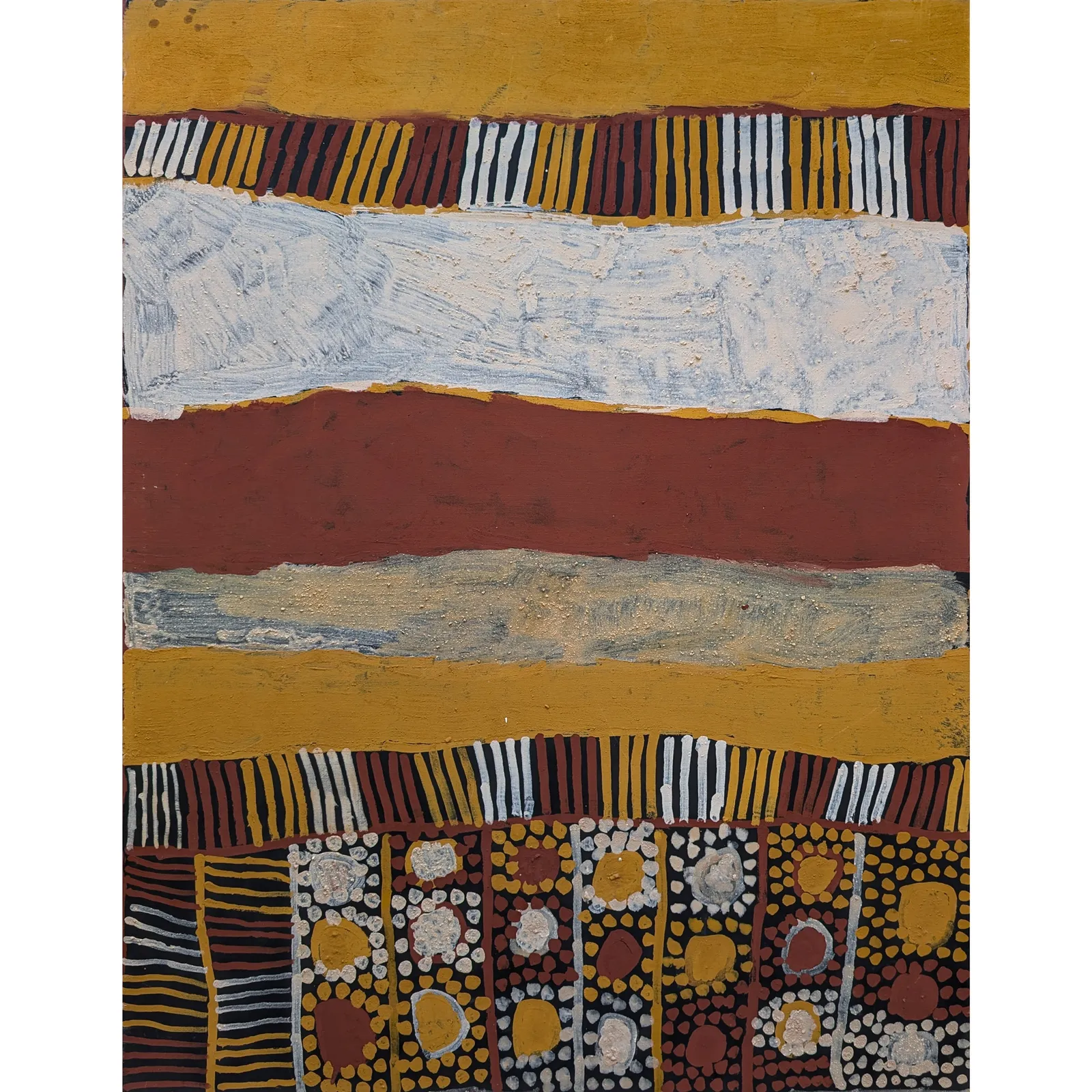 Warlapinni Freda, Untitled, 1999, natural earth pigments on canvas, 119.5 x 84.5 cm