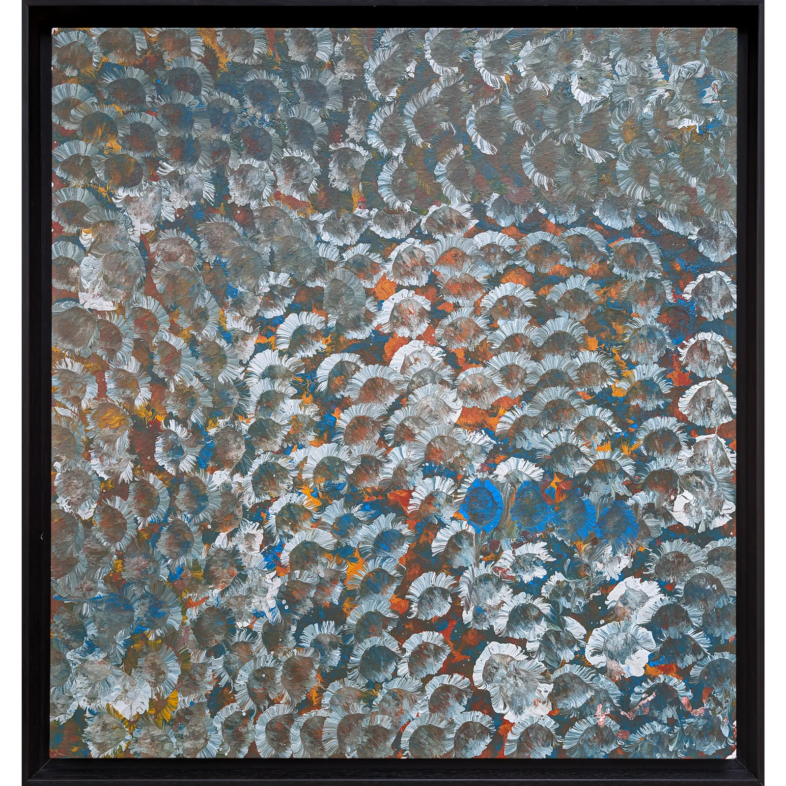 Emily Kame Kngwarreye, My Country, 1995, synthetic polymer paint on canvas, 79 x 84 cm; 85 x 90 cm (framed)