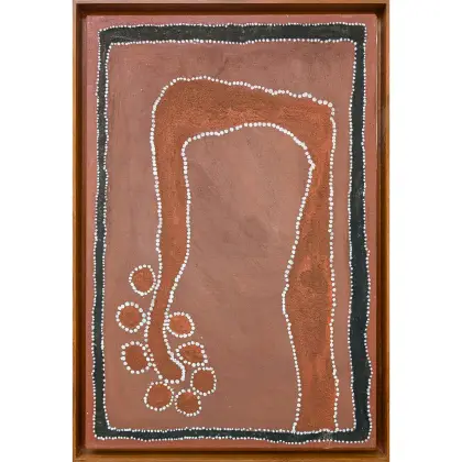 Rover Julama Thomas, Koonawarratji, 1995, natural earth pigments on Belgian linen, 90 x 60 cm