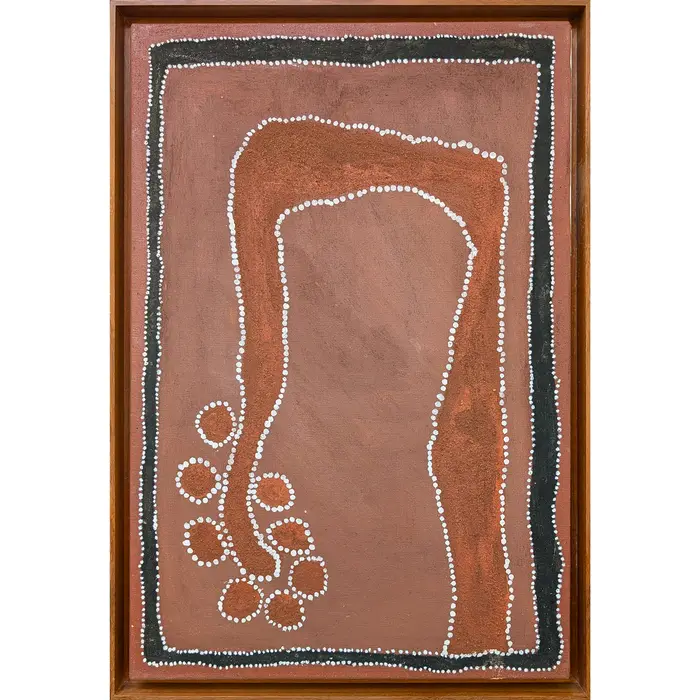 Rover Julama Thomas, Koonawarratji, 1995, natural earth pigments on Belgian linen, 90 x 60 cm