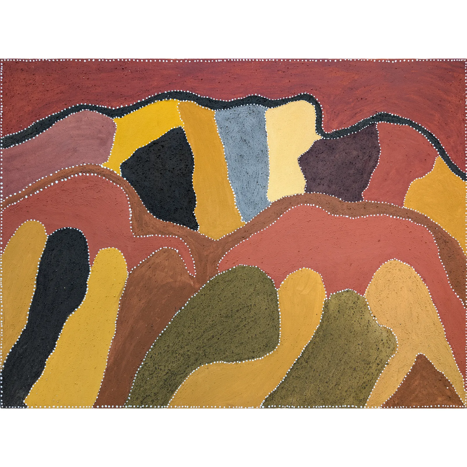 Patrick Mung Mung, Road to Loomoogoo Country, 2002, natural earth pigments on canvas, 90 x 120 cm