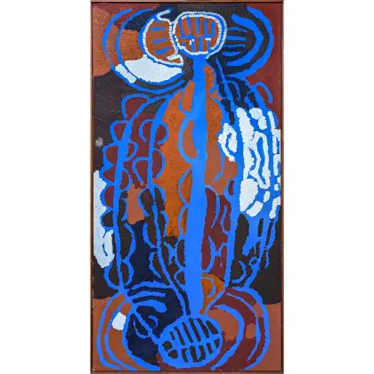 Lorna Naparrula Fencer, Yarla (Bush Potato), 2001, synthetic polymer paint on canvas, 148 x 76 cm