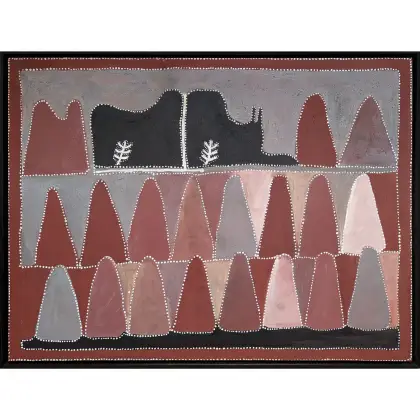 Queenie Nakarra McKenzie, Carboyd Ranges - Texas Hills, 1993, natural earth pigments on canvas, 92 x 122 cm