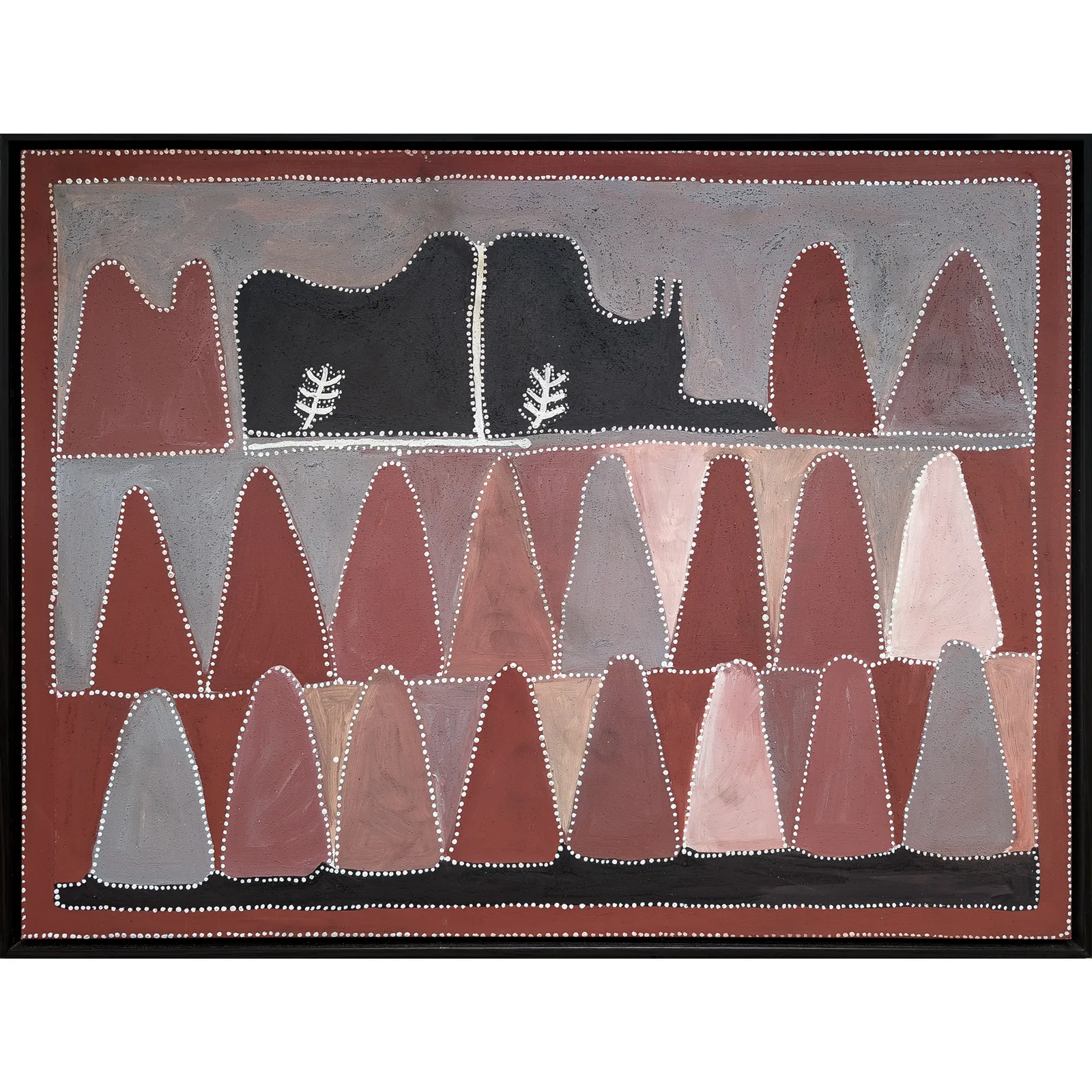 Queenie Nakarra McKenzie, Carboyd Ranges - Texas Hills, 1993, natural earth pigments on canvas, 92 x 122 cm