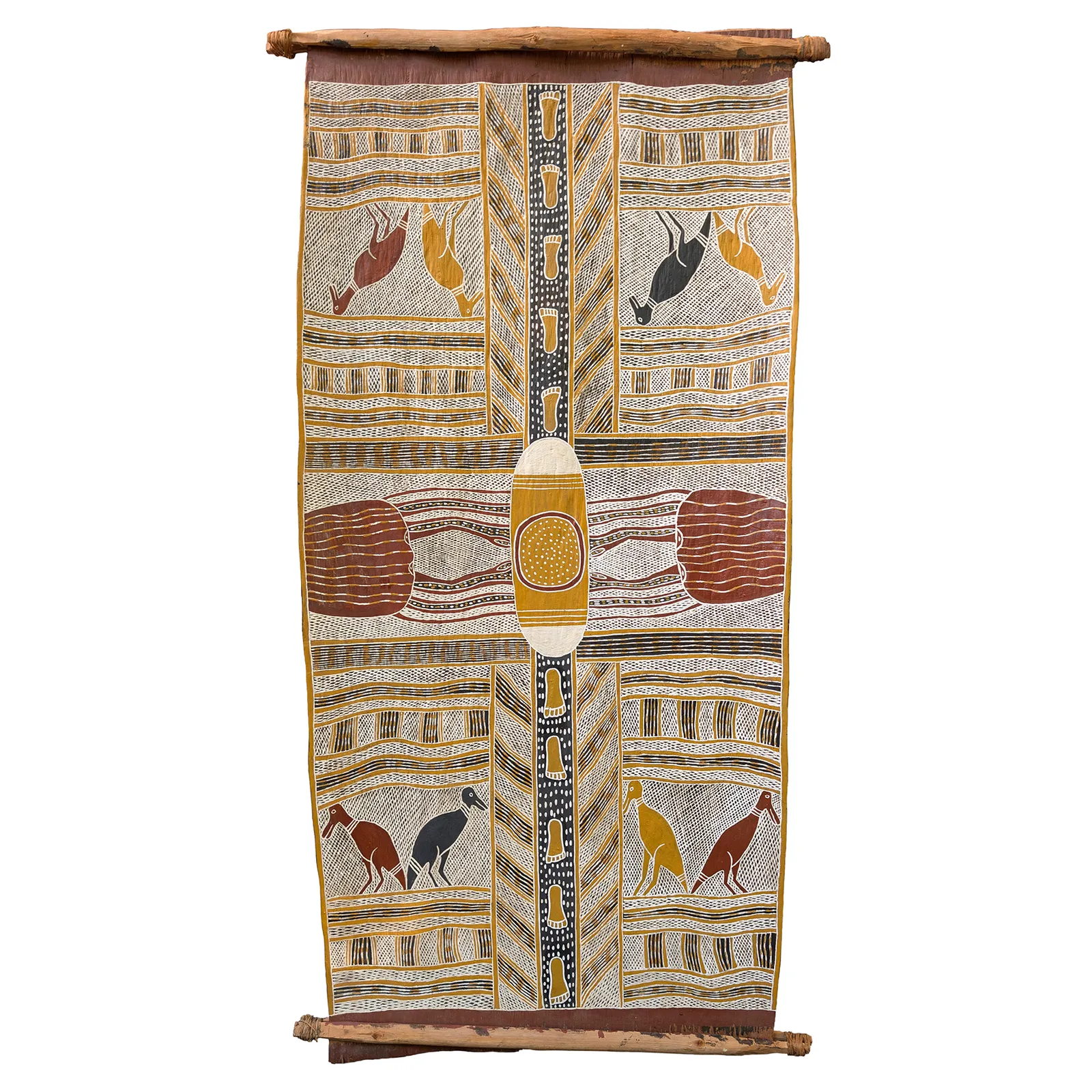 Artist Once Known, Untitled, natural earth pigments on bark, 113.5 x 54.2 cm