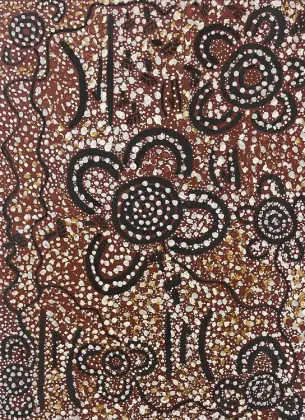 Johnny Warangkula Tjupurrula, Untitled, c.1974, synthetic polymer paint on canvas board, 60 x 46 cm