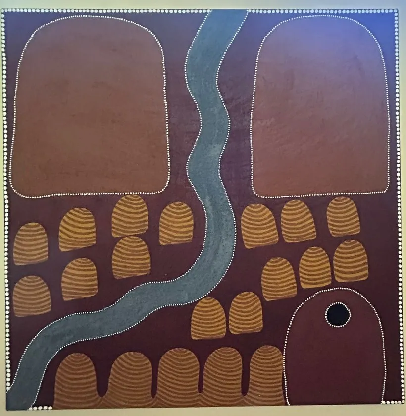 Marietta Bray, Purnululu, 2003, natural earth pigments on canvas, 120 x 120 cm