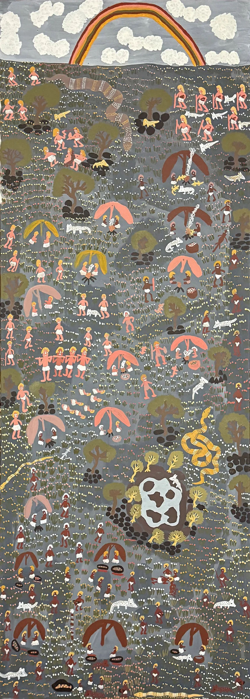 Audrey Kngwarreye, Olden Day Scene, 1992, synthetic polymer paint on canvas