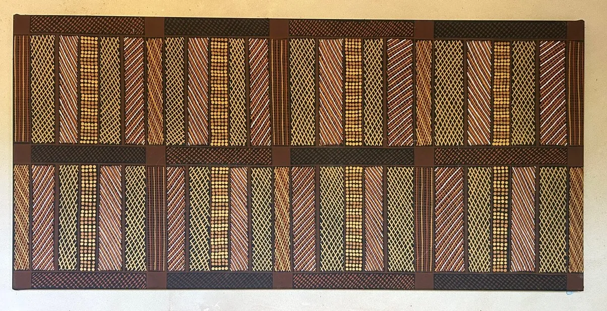 Therese Ann Munkara, Nguiu Bathurst Island, 2004, synthetic polymer paint on canvas, 115 x 50 cm