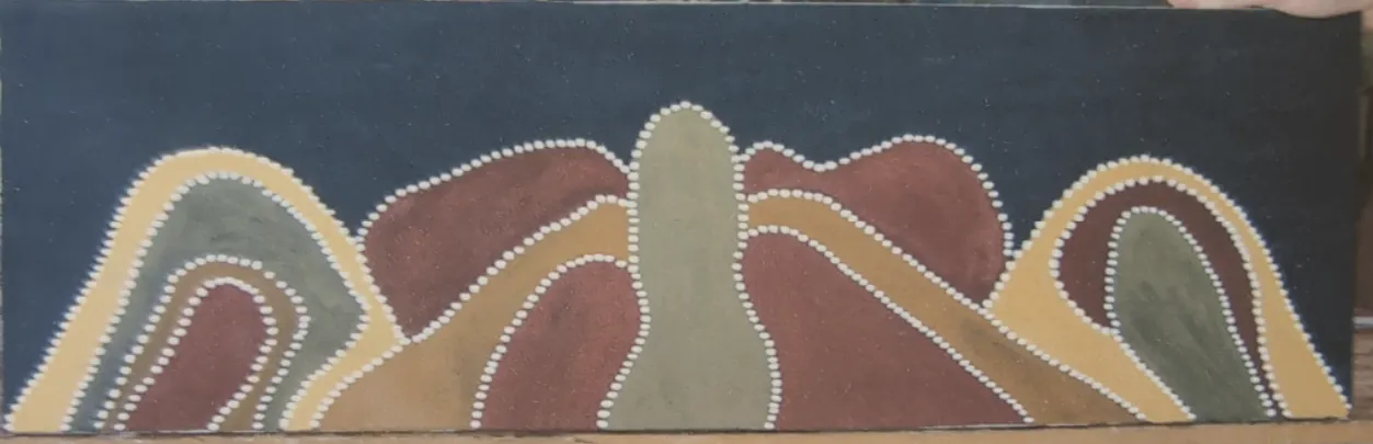 Roseanne Patrick, Kija Country, 2004, natural earth pigments on canvas, 30 x 90 cm