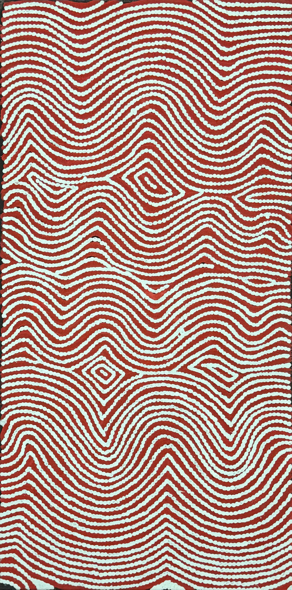 Warlimpirrnga Tjapaltjarri, Untitled, 2004, synthetic polymer paint on canvas, 46 x 91 cm