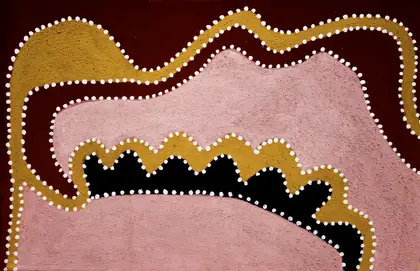 Madigan Thomas, Old Mabel Downs Road, 2008, natural earth pigments on canvas, 45 x 70 cm