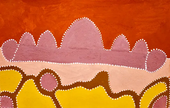 Madigan Thomas, Kangaroo Dreaming, 2010, natural earth pigments on canvas, 45 x 70 cm