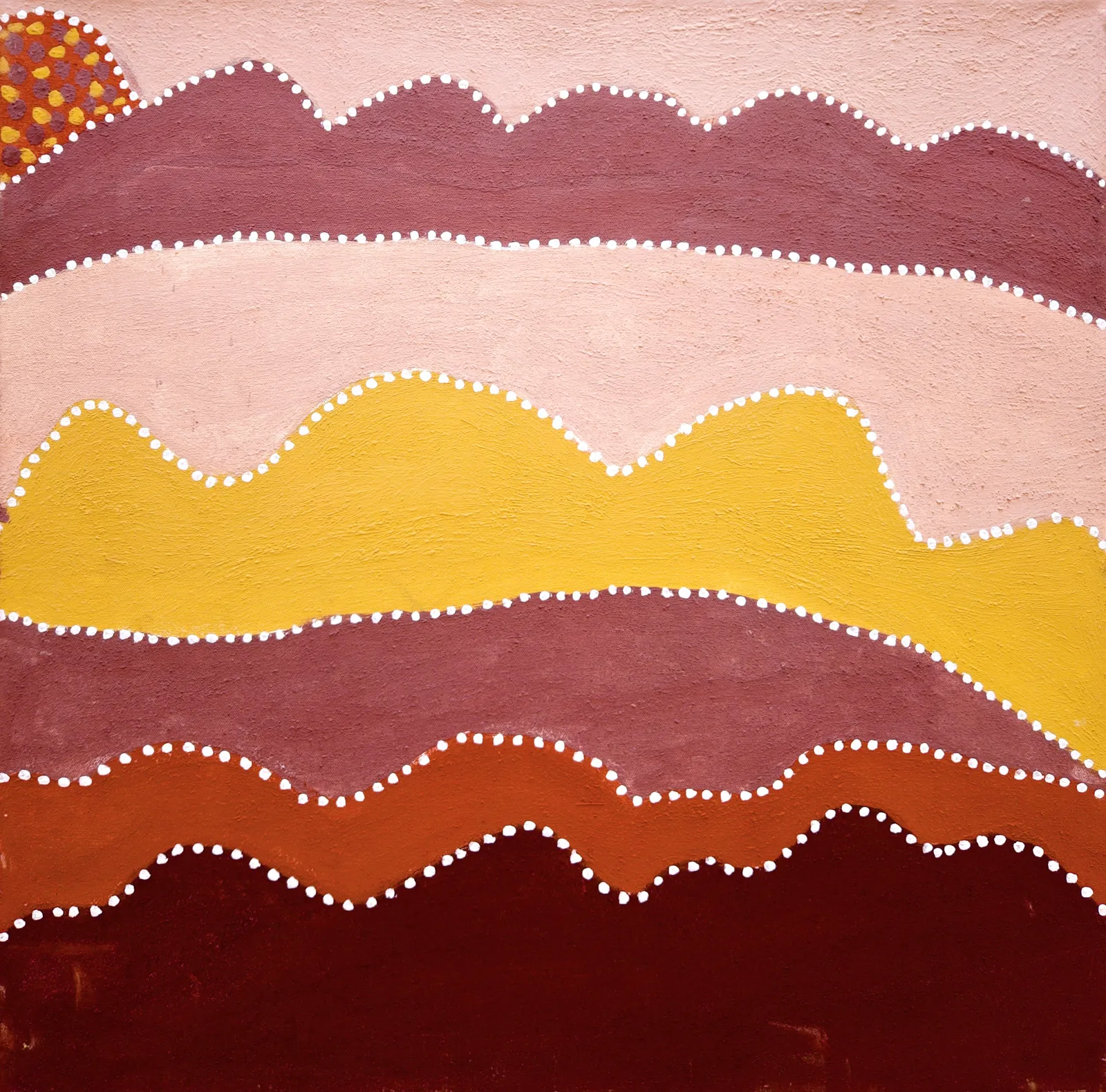 Madigan Thomas, Juwurlinyji - Bow River, 2010, natural earth pigments on canvas, 60 x 60 cm