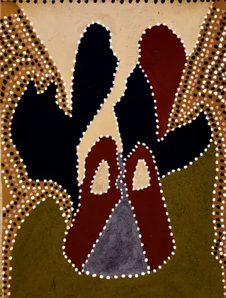 Madigan Thomas, Nunbinyn Spring, 2001, natural earth pigments on canvas, 60 x 45 cm