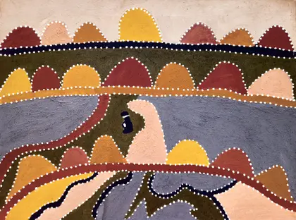Madigan Thomas, Jidiny- Jackyard, 2002, natural earth pigments on canvas, 60 x 80 cm