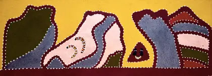 Madigan Thomas, Largarnel, 2004, natural earth pigments on canvas, 45 x 120 cm
