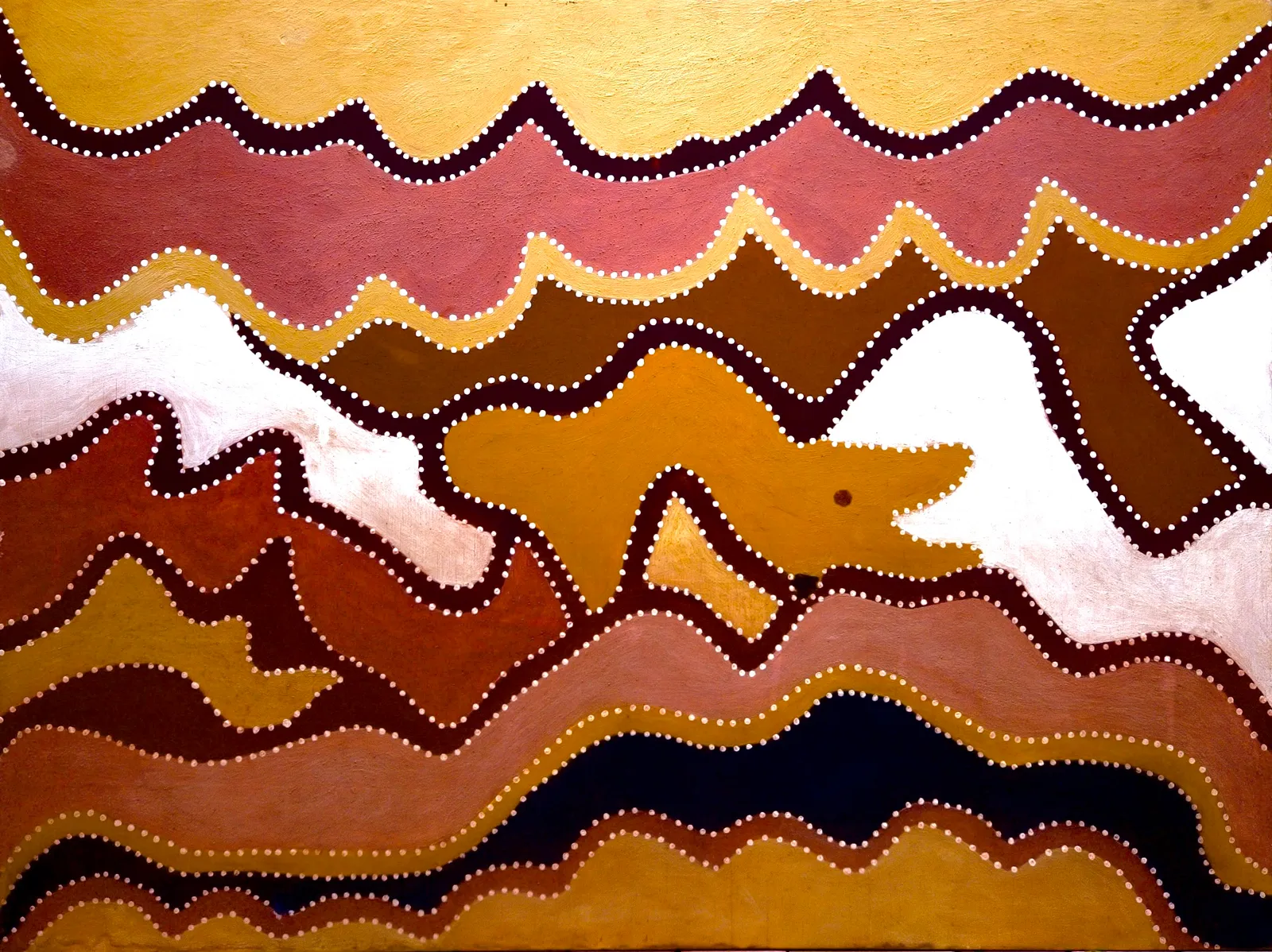 Madigan Thomas, Winjurrun Country, 2005, natural earth pigments on canvas, 90 x 120 cm