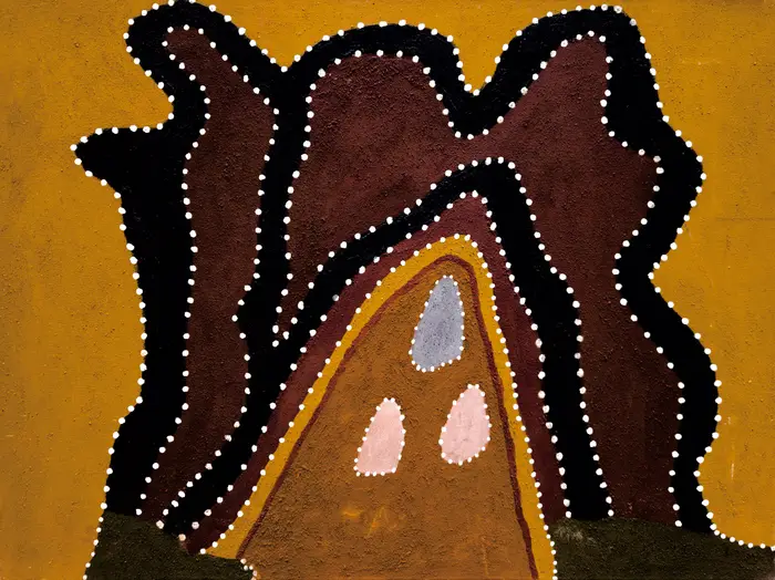 Madigan Thomas, Balngin- Violet Valley, 2000, natural earth pigments on canvas, 80 x 60 cm