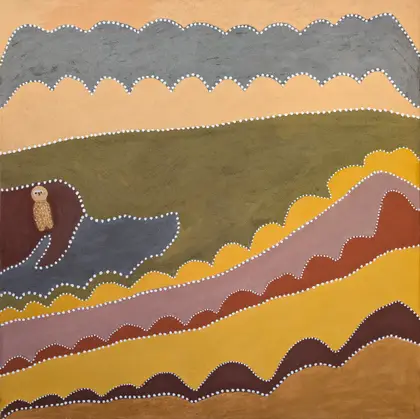 Madigan Thomas, Doomboonj, 2009, natural earth pigments on canvas, 120 x 120 cm