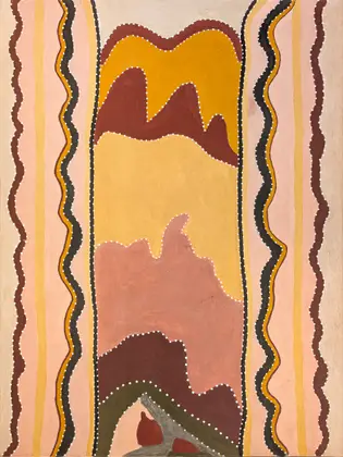Madigan Thomas, Ringerrin (Goat Yard), 2003, natural earth pigments on canvas, 120 x 90 cm