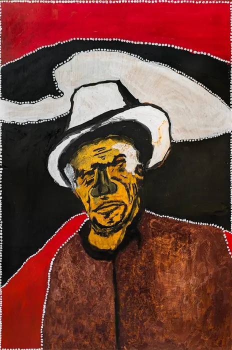 Peter Thomas, Old Rover, 2026, natural earth pigments on plywood, 90 x 60 cm