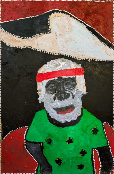 Peter Thomas, natural earth pigments on plywood, 90 x 60 cm
