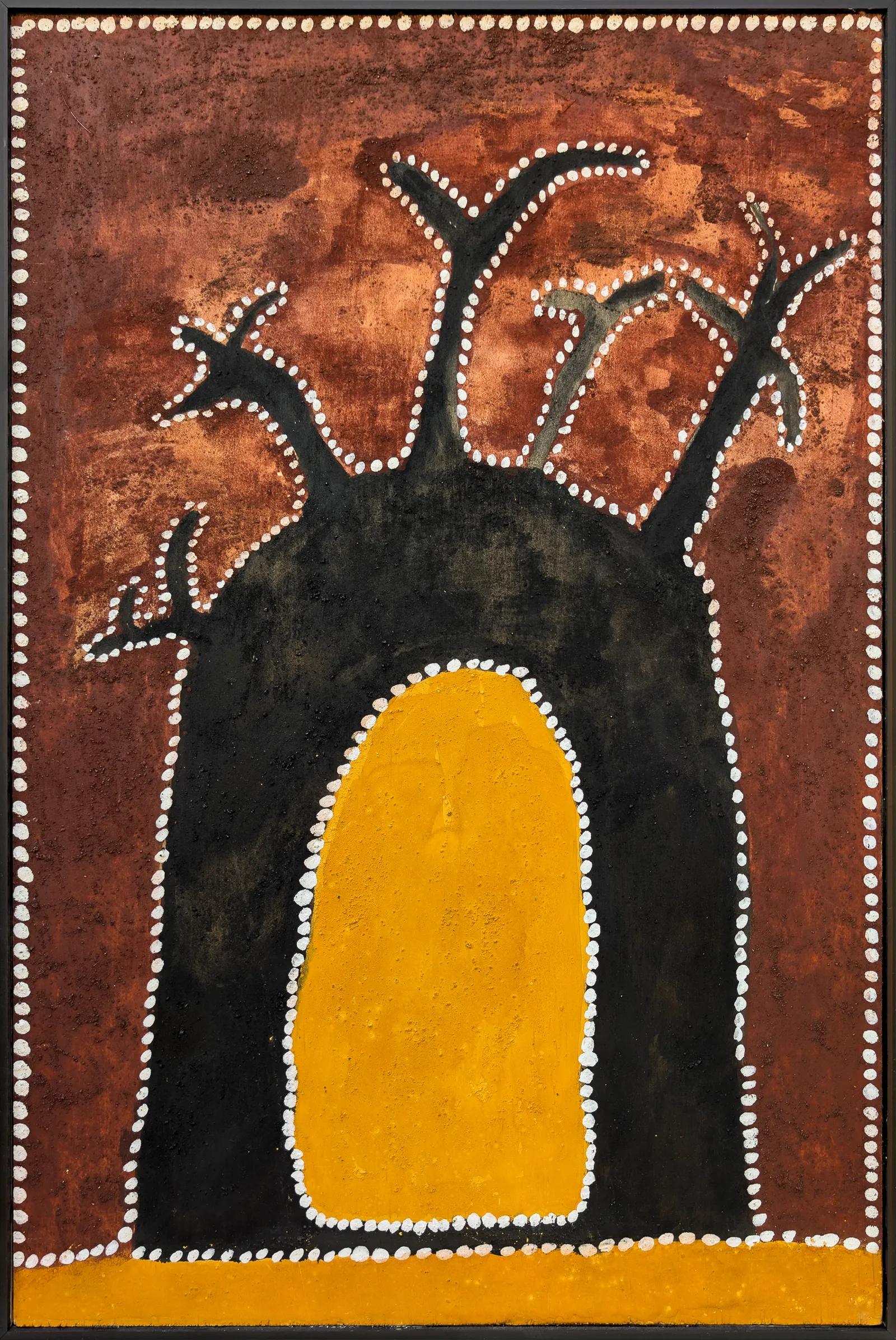 Peter Thomas, Mother's Birthplace, natural earth pigments on plywood, 59.5 x 39.5 cm ; 61 x 41 cm frame