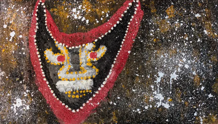 Peter Thomas, natural earth pigments on plywood, 34 x 49.5 cm