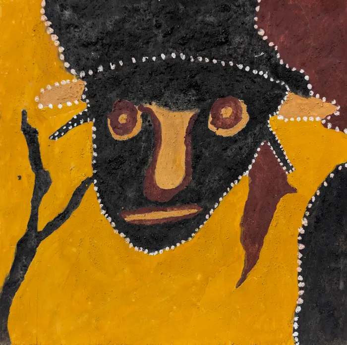 Peter Thomas, Gurrir Goorir Joonba, 2026, natural earth pigments on plywood, 30 x 30 cm