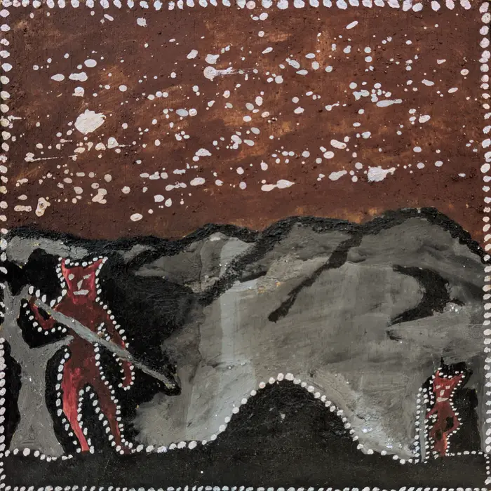 Peter Thomas, natural earth pigments on plywood, 30 x 30 cm