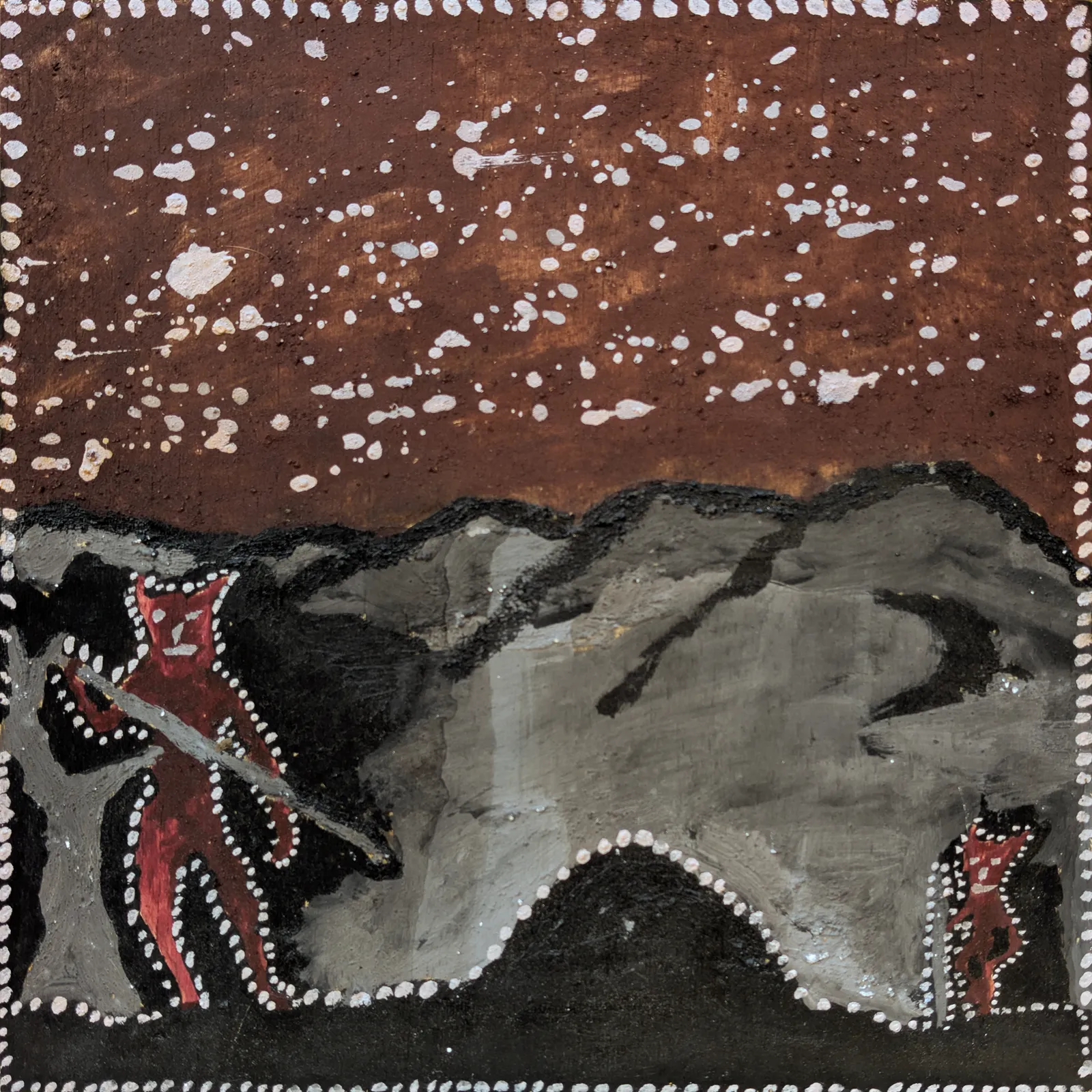 Peter Thomas, natural earth pigments on plywood, 30 x 30 cm