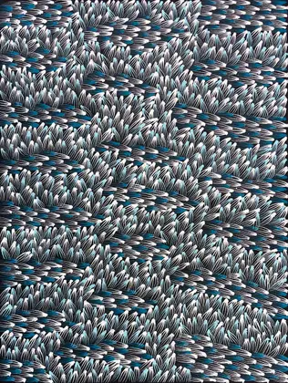 Abie Loy Kemarre, Bush Medicine Leaf, 2026, synthetic polymer paint on canvas, 61 x 46 cm