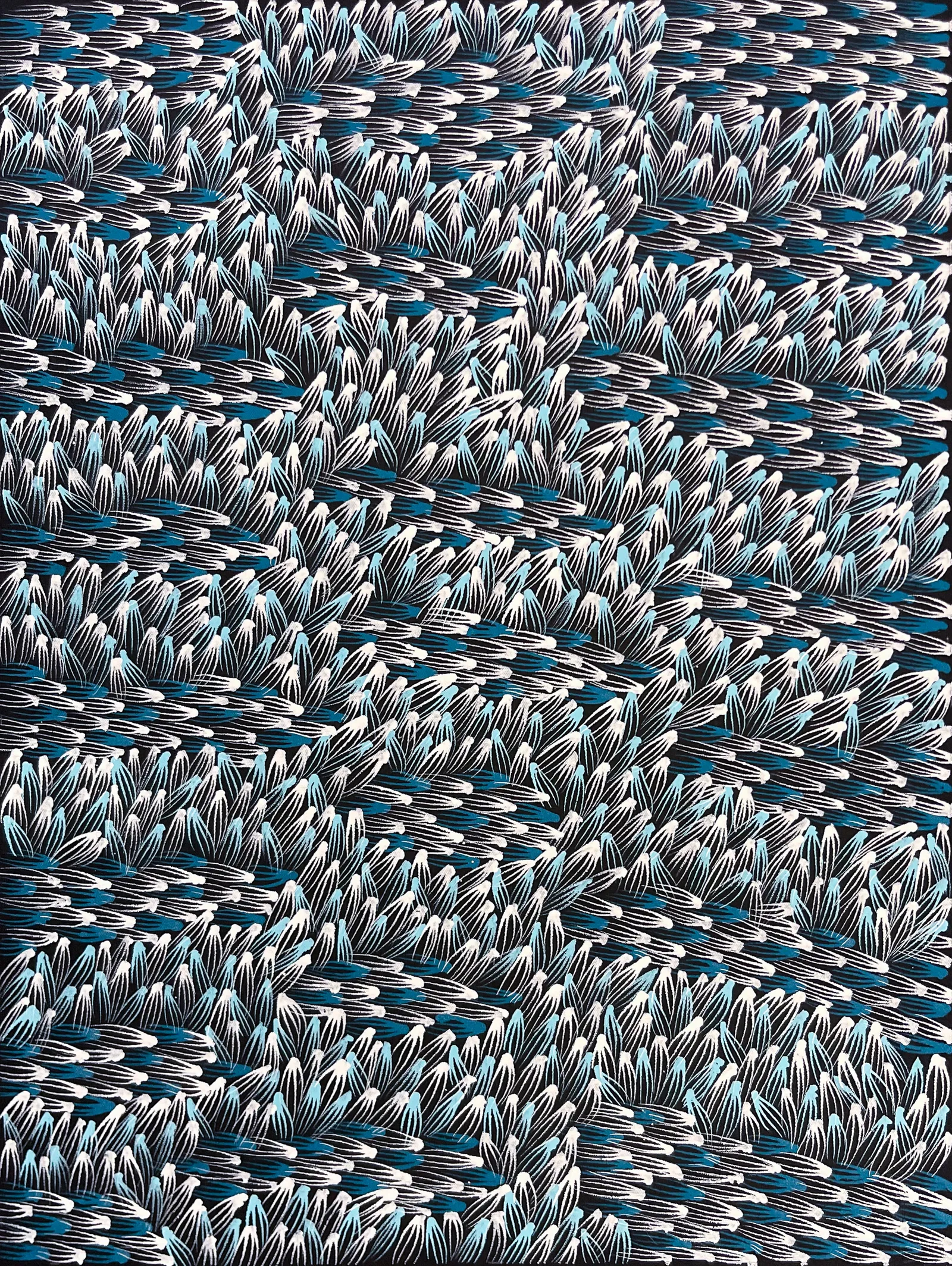 Abie Loy Kemarre, Bush Medicine Leaf, 2026, synthetic polymer paint on canvas, 61 x 46 cm