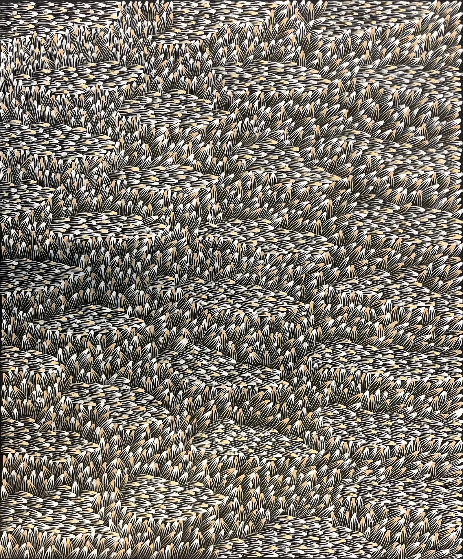 Abie Loy Kemarre, Bush Medicine Leaf, 2026, synthetic polymer paint on canvas, 92 x 76 cm