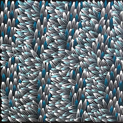 Abie Loy Kemarre, Bush Medicine Leaf, 2026, synthetic polymer paint on canvas, 30.5 x 30.5 cm