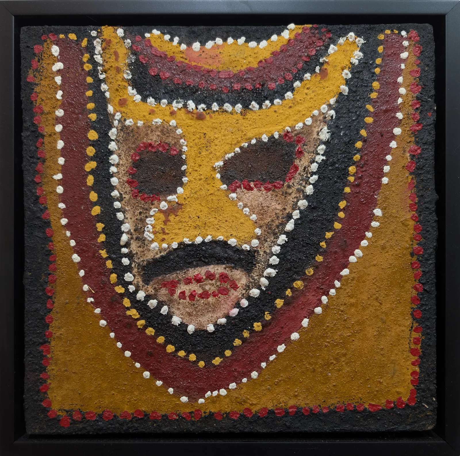 Peter Thomas, Duwari, 2025, natural earth pigments on plywood, 30 x 30 cm ; 33.5 x 33.5 cm frame
