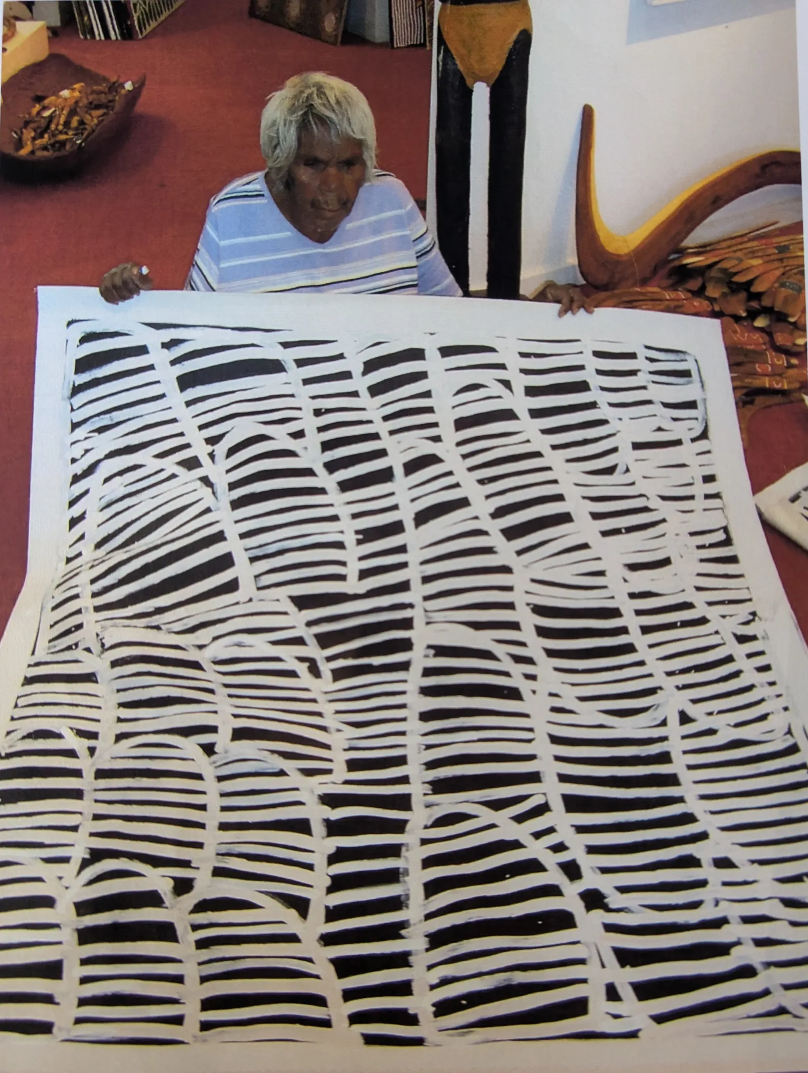 Minnie Pwerle, Awelye (body paint), 2008, synthetic polymer paint on canvas, 123 x 110.5 cm