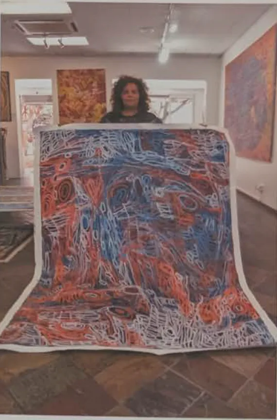 Charmaine Pwerle, Awelye, 2013, synthetic polymer paint on linen, 250 x 150 cm