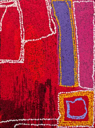 Yannima Tommy Watson, Pukara, 2012, synthetic polymer paint on linen, 90 x 120 cm
