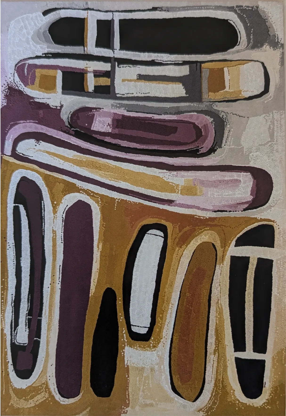 Helen  McCarthy Tyalmuty, Mugulbi Sticks, 2015, synthetic polymer paint on Belgian linen, 120 x 180 cm