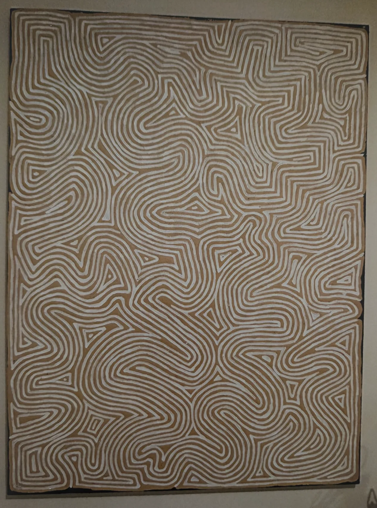 George (Hairbrush) Tjungurrayi, Tingari Cycle, 2014, synthetic polymer paint on linen, 90 x 120 cm