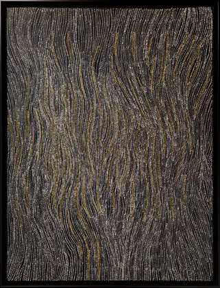 Ida Nangala Granites, Tali, synthetic polymer paint on Belgian linen, 120 x 90 cm