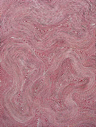 Warlimpirrnga Tjapaltjarri, Tingari Cycle, 2014, synthetic polymer paint on linen, 90 x 120 cm